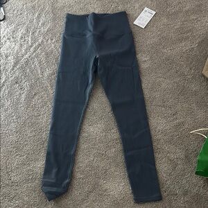 Women’s Blue ribbed Leggings